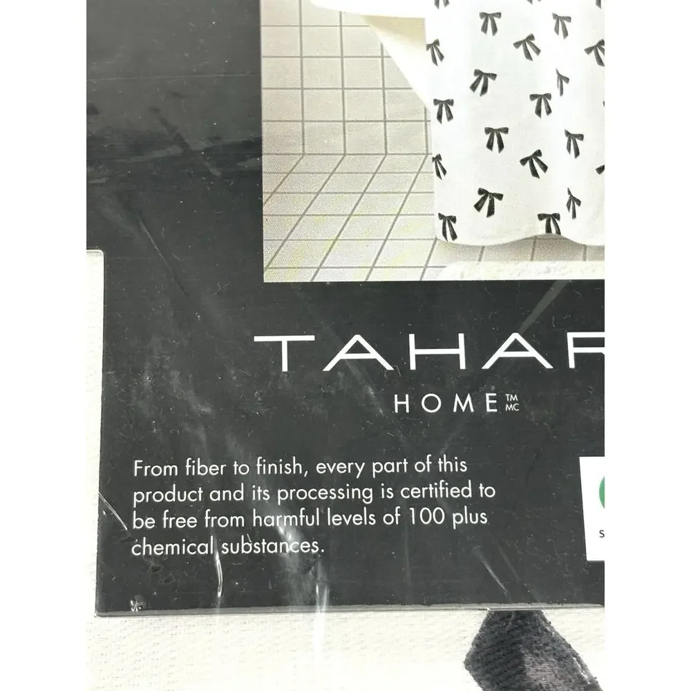TAHARI Black Bows Shower Curtain Fabric 72x72